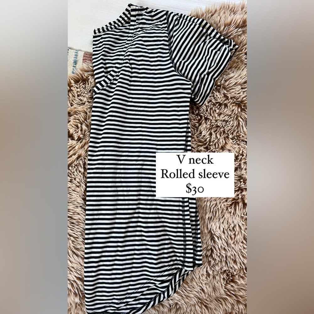 Lululemon black and white striped t
